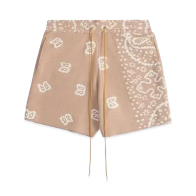 RHUDE Knit Bandana Shorts "Tan"