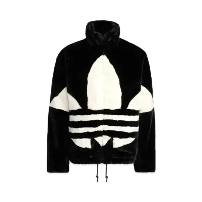 ADIDAS FAKE FUR JACKET "Black/Chalk White"