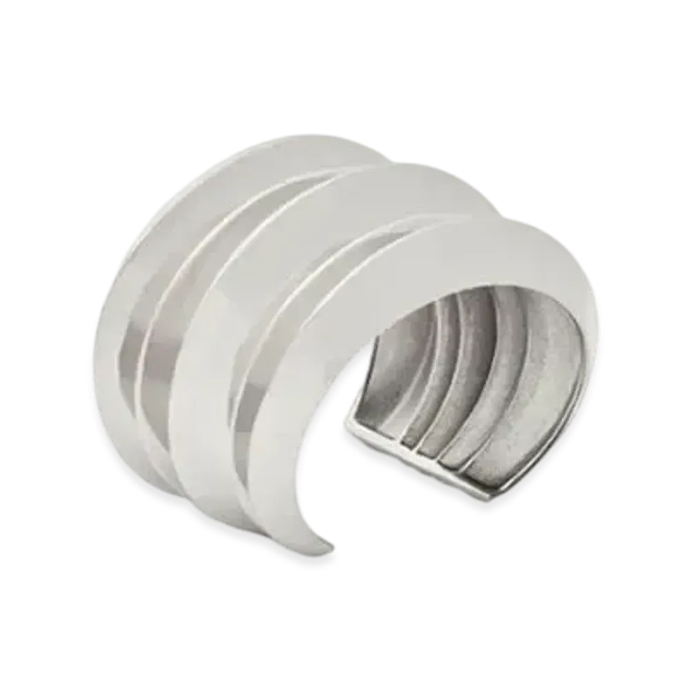 Saint Laurent Stacked Cuff in Metal "Platinated Palladium"