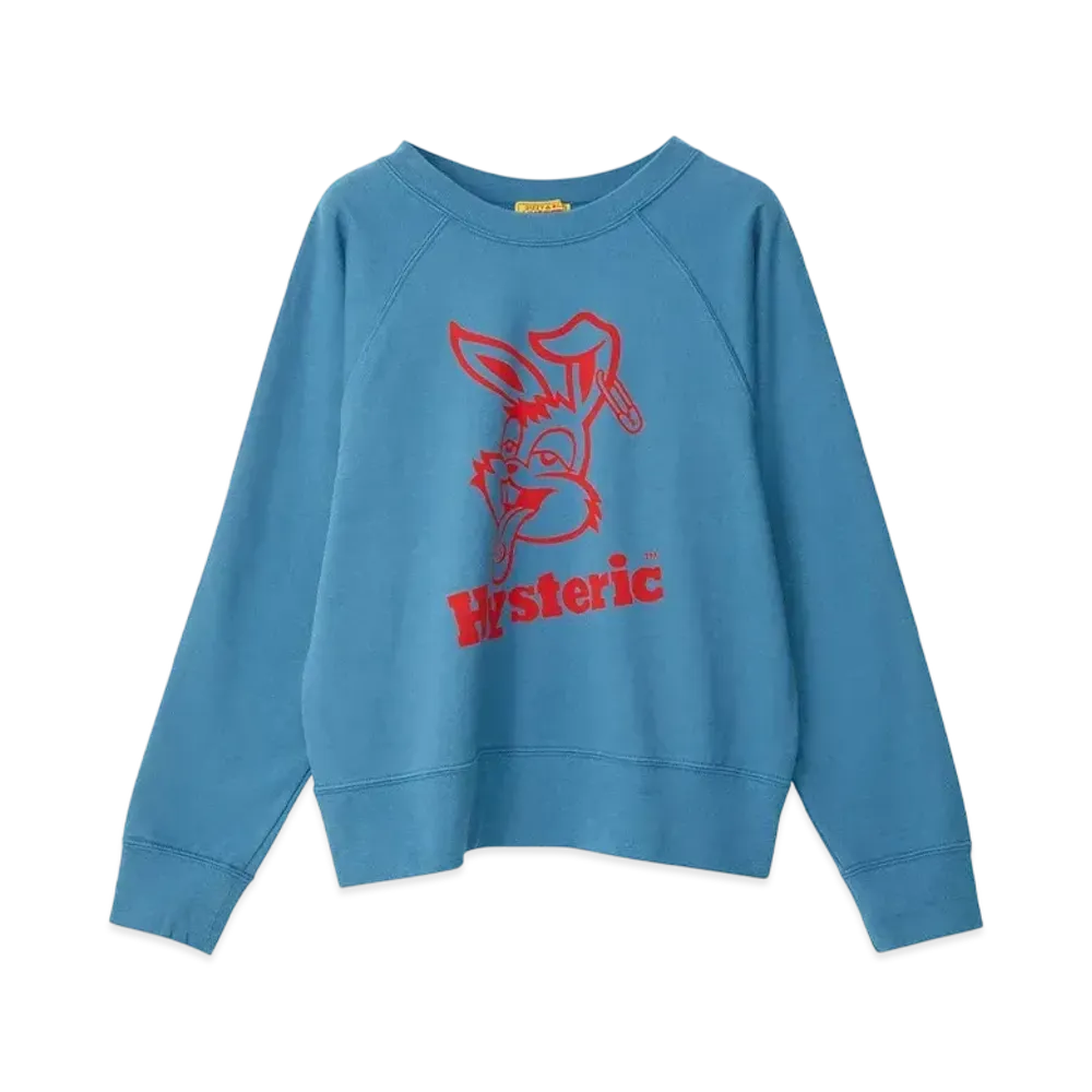 HYSTERIC GLAMOUR Hysteric Rabbit Short Length Sweatshirt "Blue"