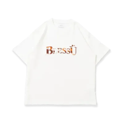 BLESS U OG Logo Camouflage Pattern Tee "White/Orange"