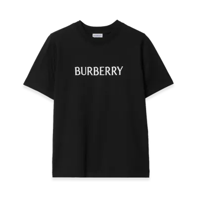 Burberry Women's Logo Cotton Tee "Black"