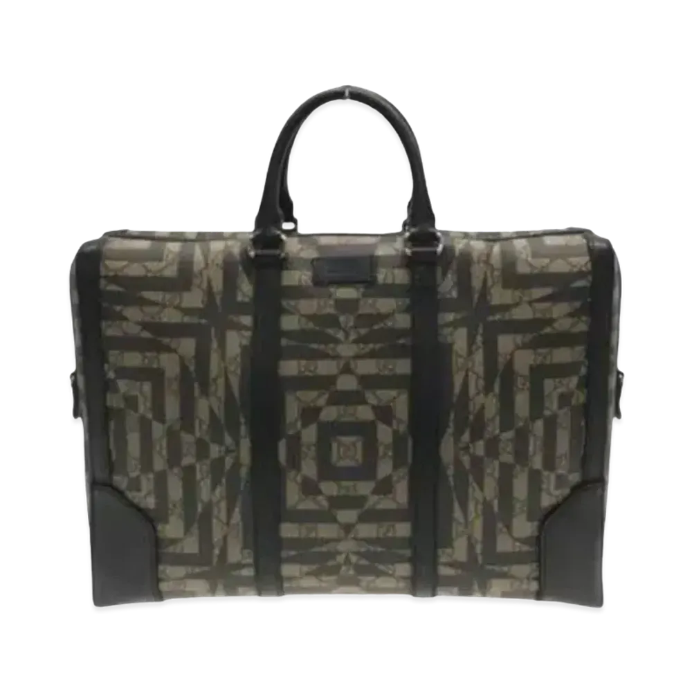 GUCCI 2way Briefcase GG Kaleido "Beige/Black"