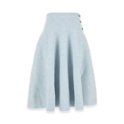 Bottega Veneta Women's Pastel Stretch Cotton Blend Skirt "Pastel Light Blue"