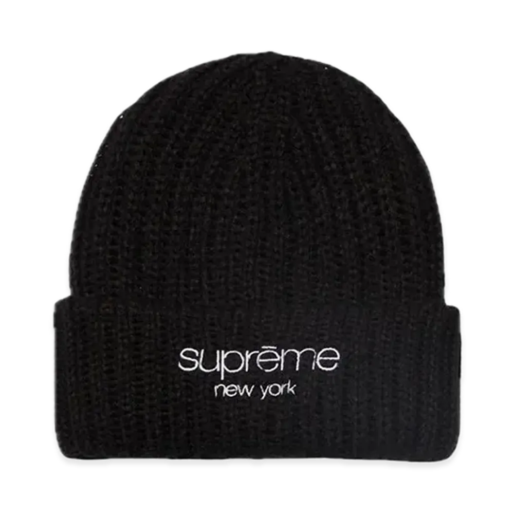 Supreme Ribbed Beanie "Black"