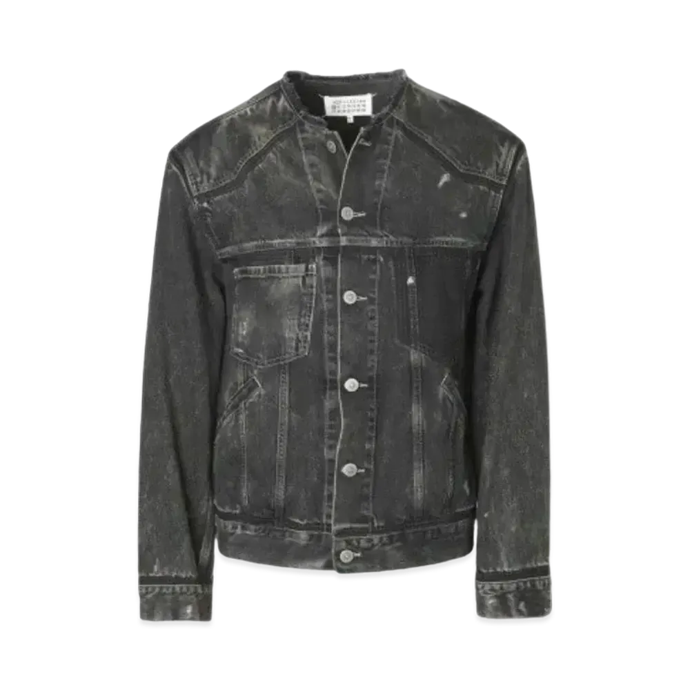Maison Margiela Collarless Denim Jacket "Black"