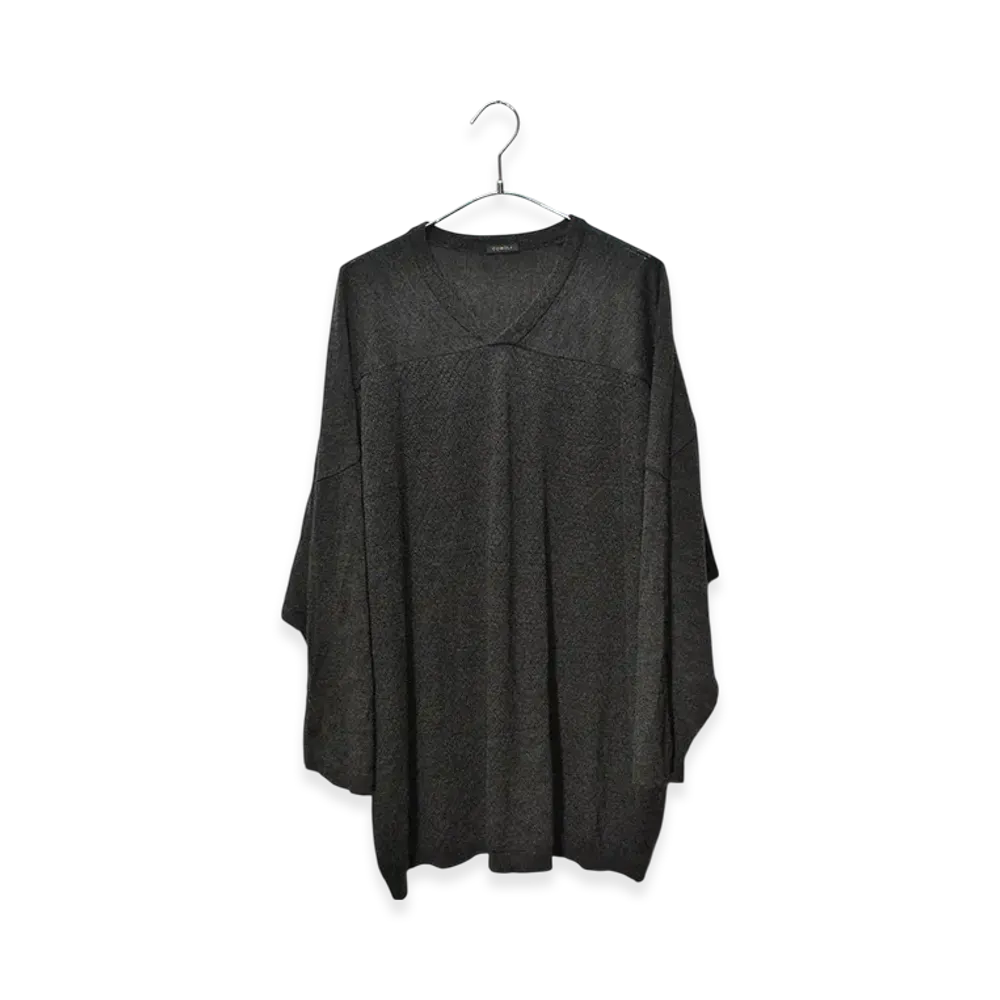 COMOLI Cashmere Silk Mesh Knit "Gray"