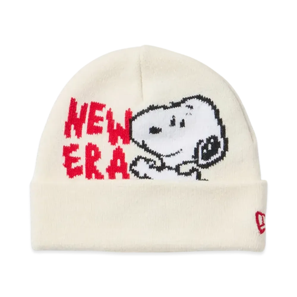 NEW ERA x PEANUTS Cuff Knit Snoopy New Era Logo Kids "Off White"