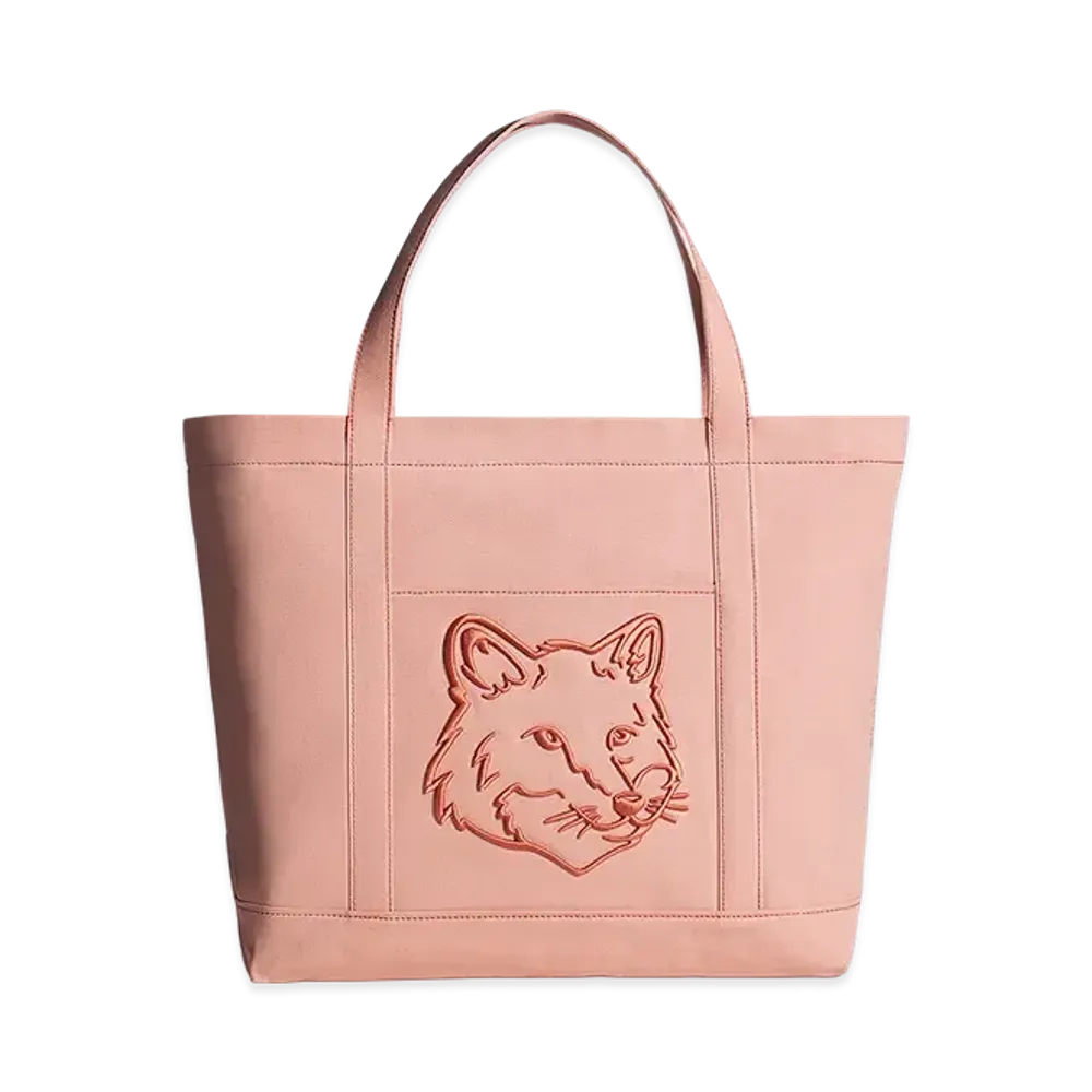 Maison Kitsune Fox Head Large Tote "Porcelaine Pink"