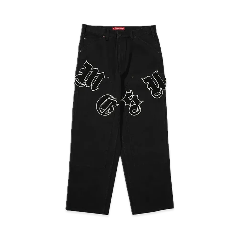 Supreme Old English Canvas Double Knee Painter Pant "Black"