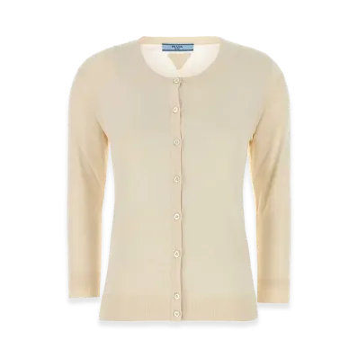 PRADA Women's Silk Blend Cardigan "Beige"