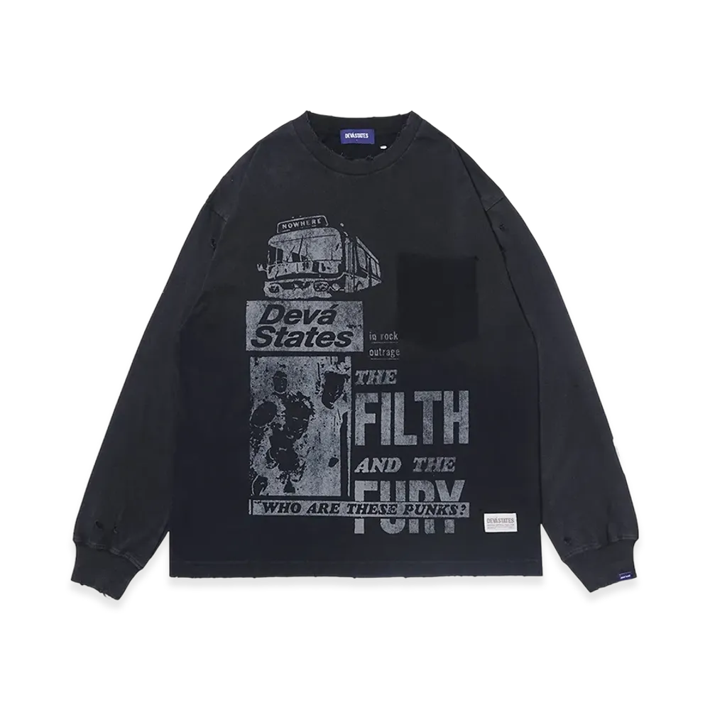 Deva States Long Sleeve T-Shirt "Washed Black"