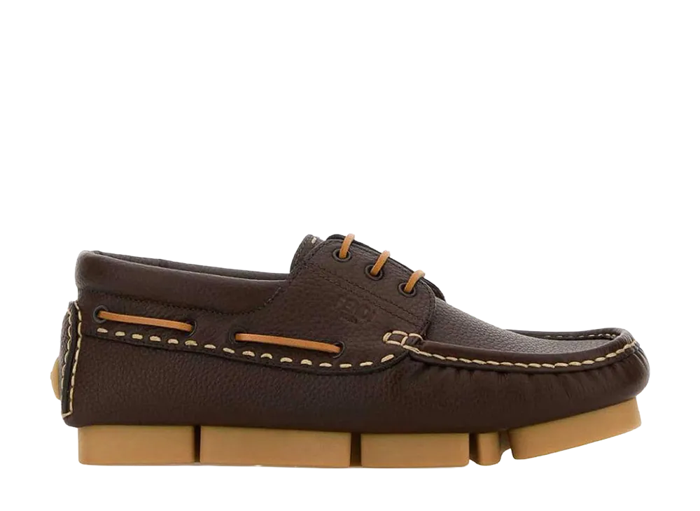FENDI Leather Deck Loafer "Brown"