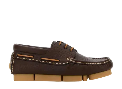 FENDI Leather Deck Loafer "Brown"