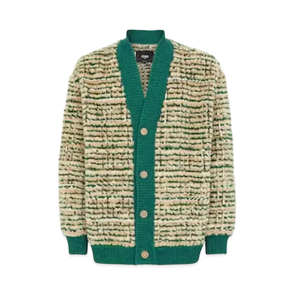FENDI Men's Cardigan Leather & Mink "Green"