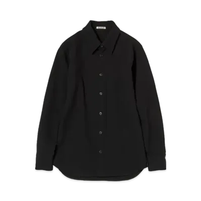 AURALEE Tense Wool Double Cloth Shirt "Black"