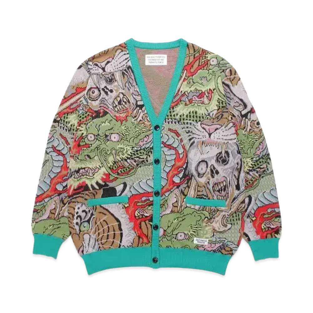 WACKO MARIA TIM LEHI / Jacquard Cardigan "Green"