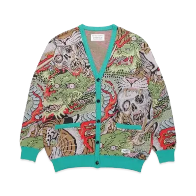 WACKO MARIA TIM LEHI / Jacquard Cardigan "Green"