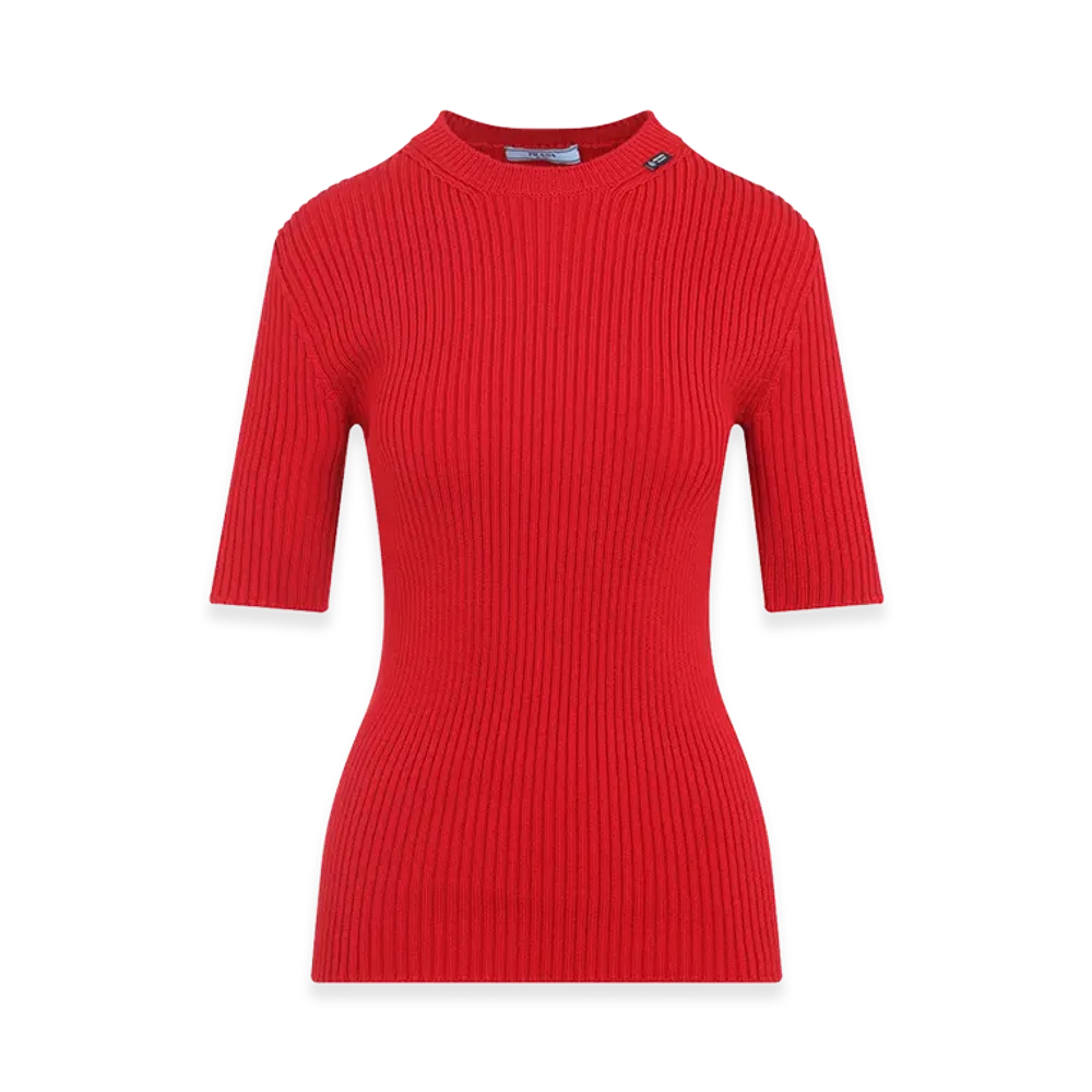 PRADA Women's Wool Blend Sweater "Red"