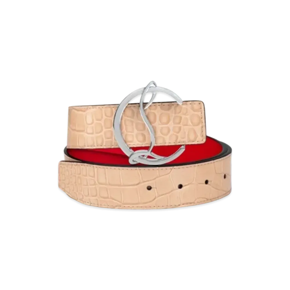 Christian Louboutin Cl Logo Belt "Beige"