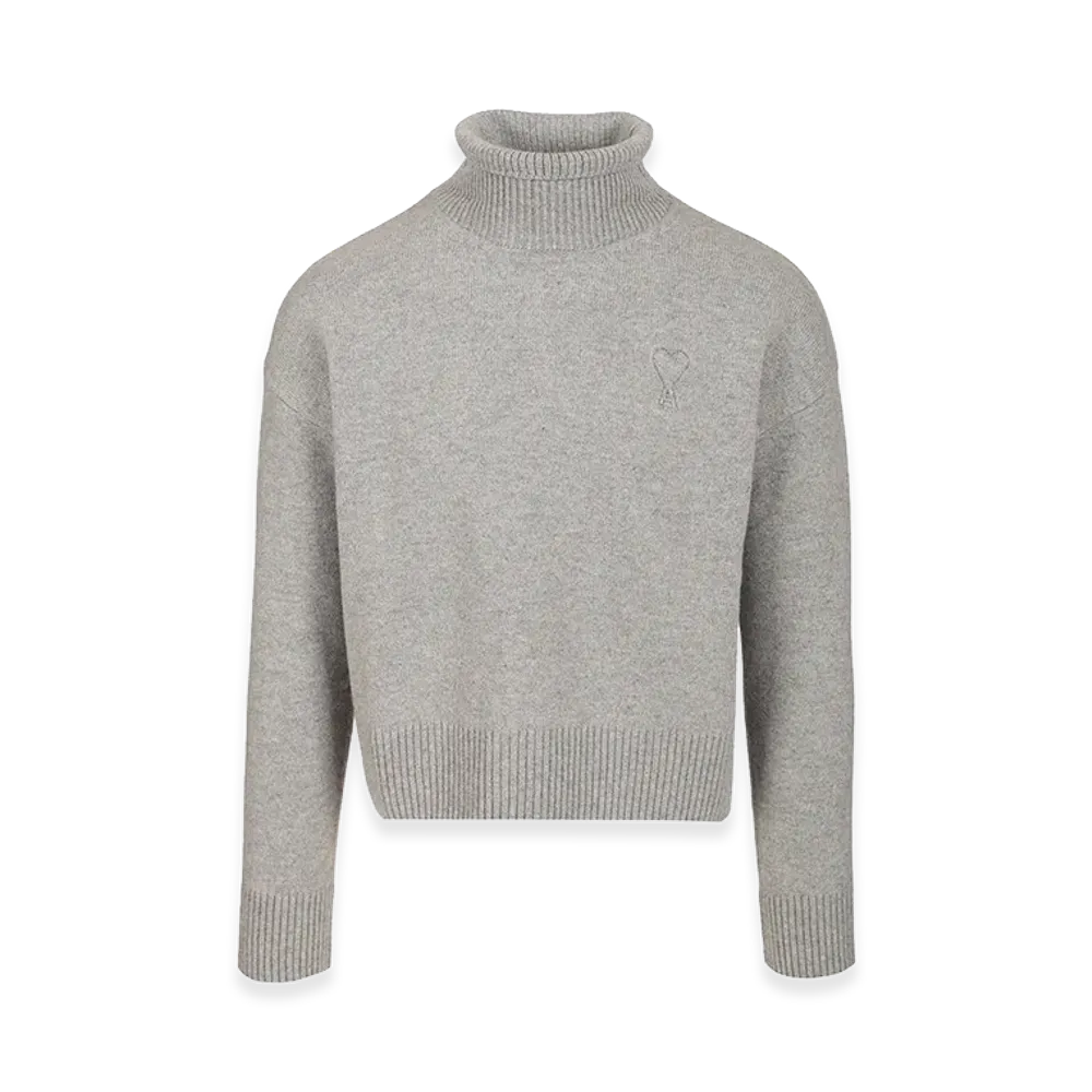AMI PARIS Women's Turtleneck Sweater "Gray"