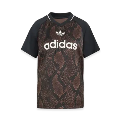 adidas Women's Snake Print Satin Jersey "Earth Strata/Aurora Coffee"