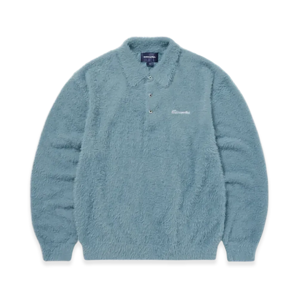 thisisneverthat Sct-Logo Shaggy Knit Polo "Light Blue"