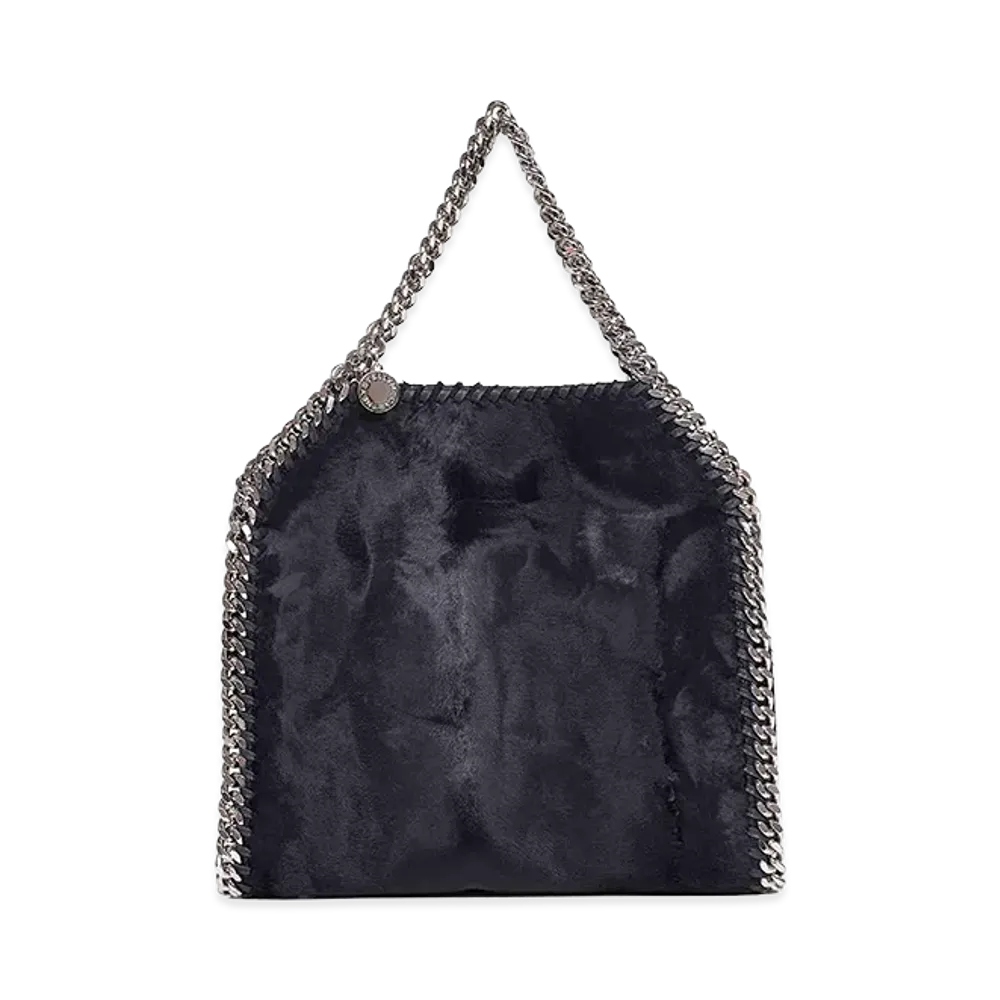 STELLA McCARTNEY Women's Mini Falabella Brushed Velvet Tote Bag "Black"