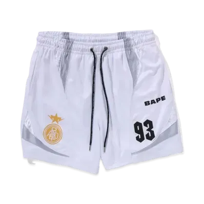 A BATHING APE Multi Logo Relaxed Fit Soccer Shorts "White"