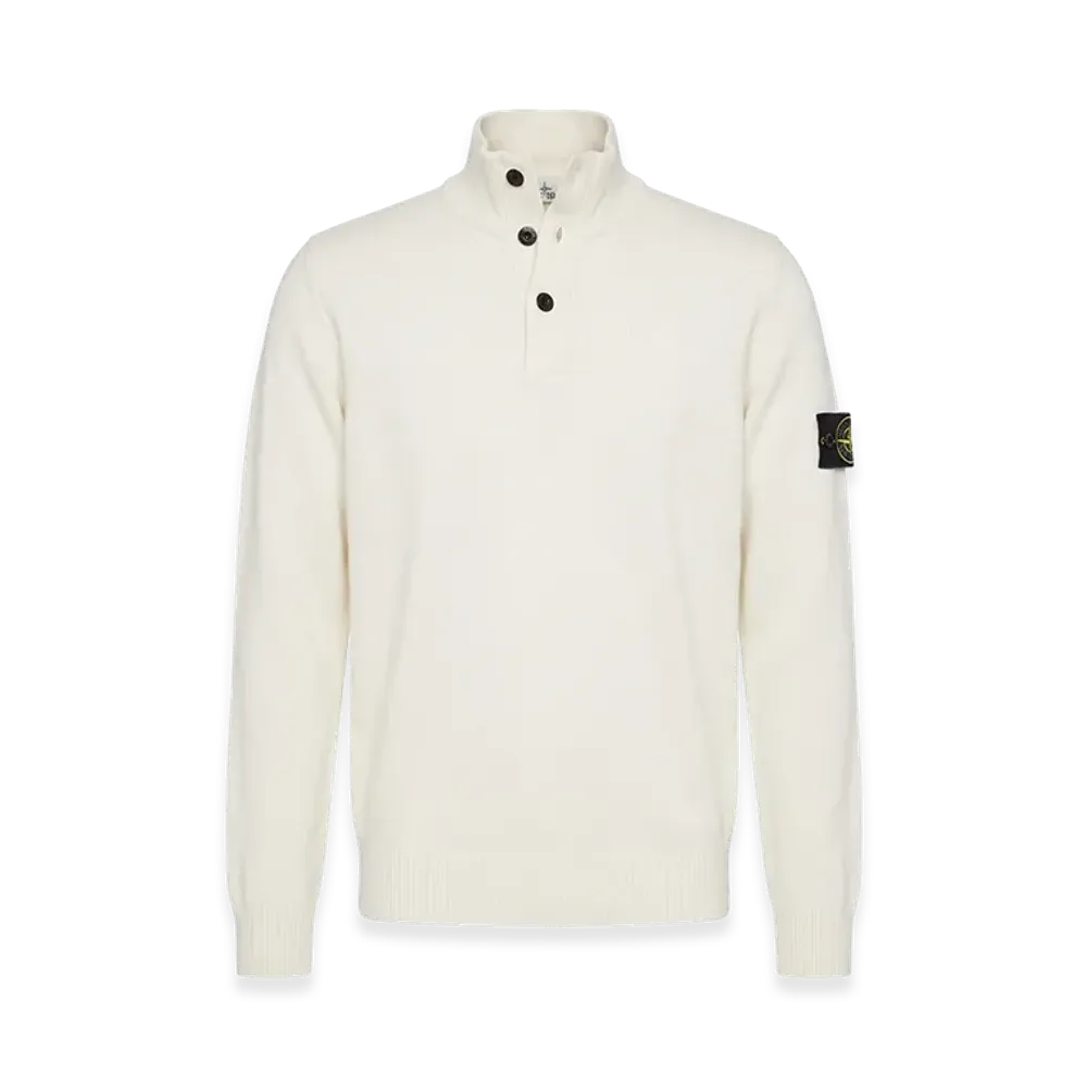 Stone Island Half Button Knit "White"