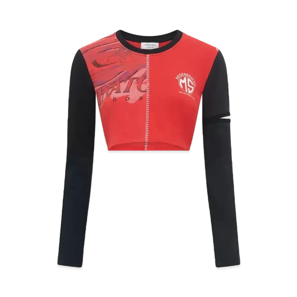 Marine Serre Regenerated Graphic Cropped T-Shirt "Red #3"