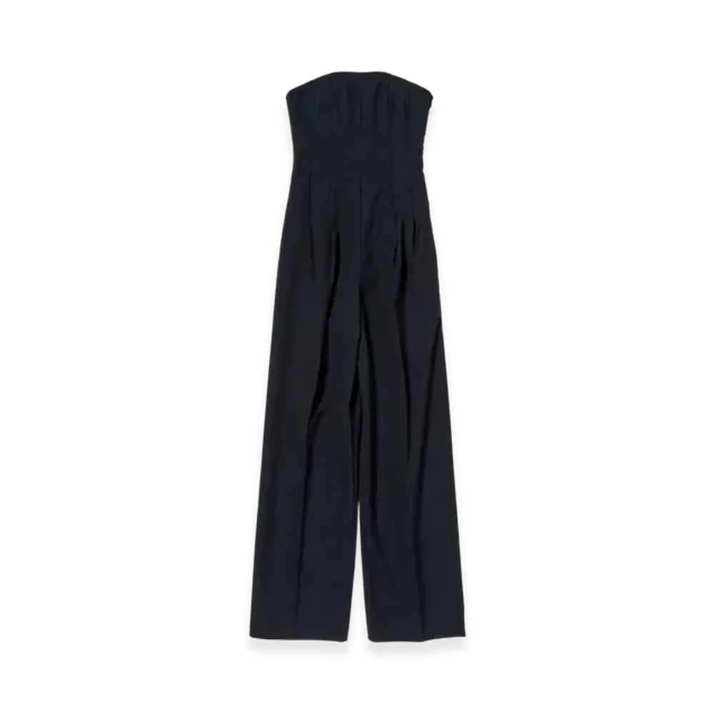 AURALEE Wool Kid Mohair Hop Sack Jumpsuit "Dark Navy"
