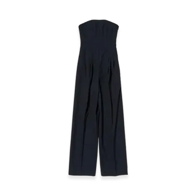 AURALEE Wool Kid Mohair Hop Sack Jumpsuit "Dark Navy"