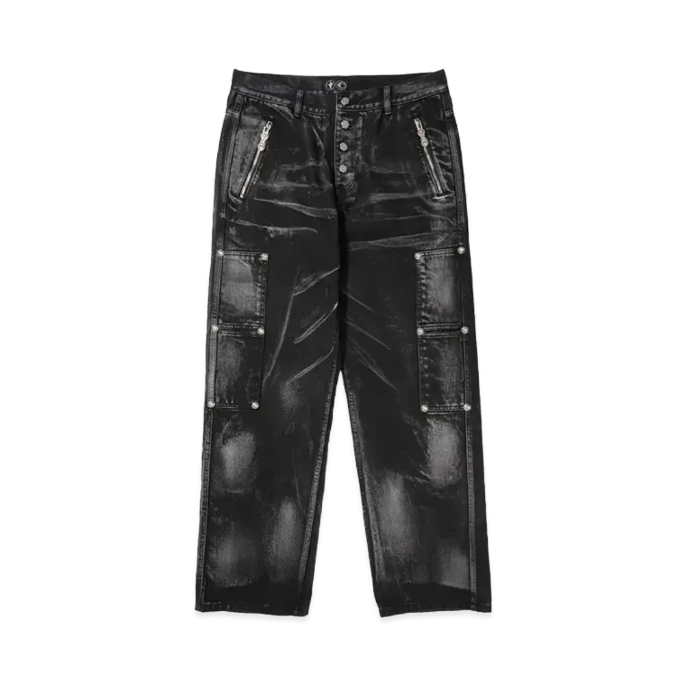 THUG CLUB Leave a Trace Denim Pants "BLACK"