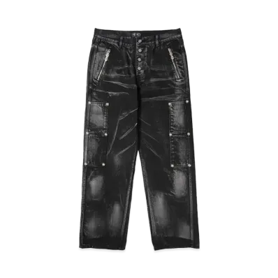 THUG CLUB Leave a Trace Denim Pants "BLACK"