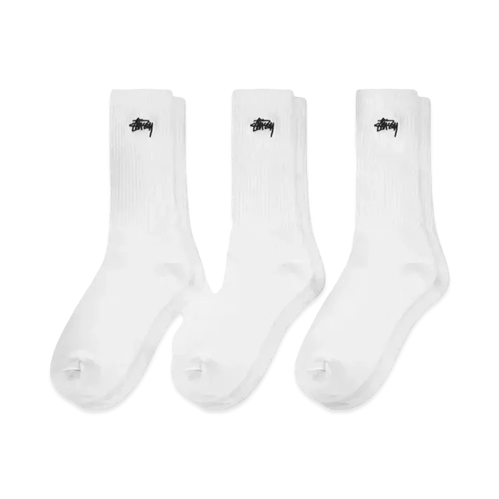 Stussy Stock Crew Socks Multipack "White"