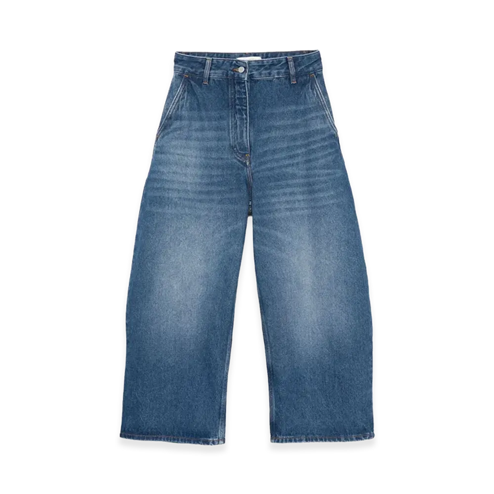 STUDIO NICHOLSON Women's Pre Jeans "Worn Wash Indigo"