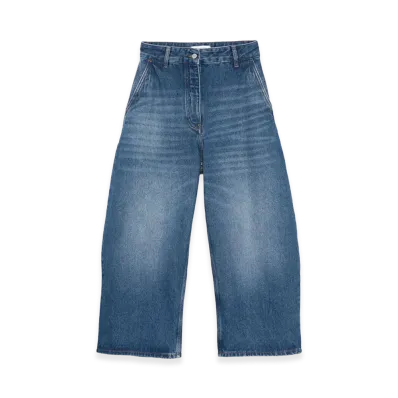 STUDIO NICHOLSON Women's Pre Jeans "Worn Wash Indigo"