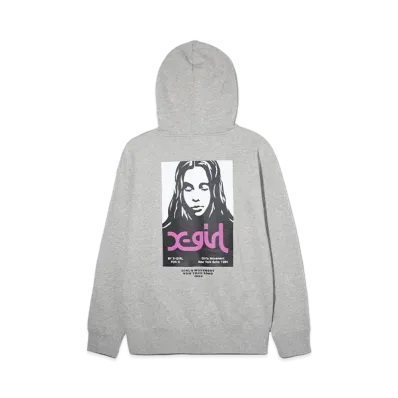 X-Girl Face Poster Sweat Hoodie "Ash"