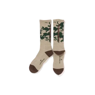 A BATHING APE Woodland Camo Socks "Olivedrab"
