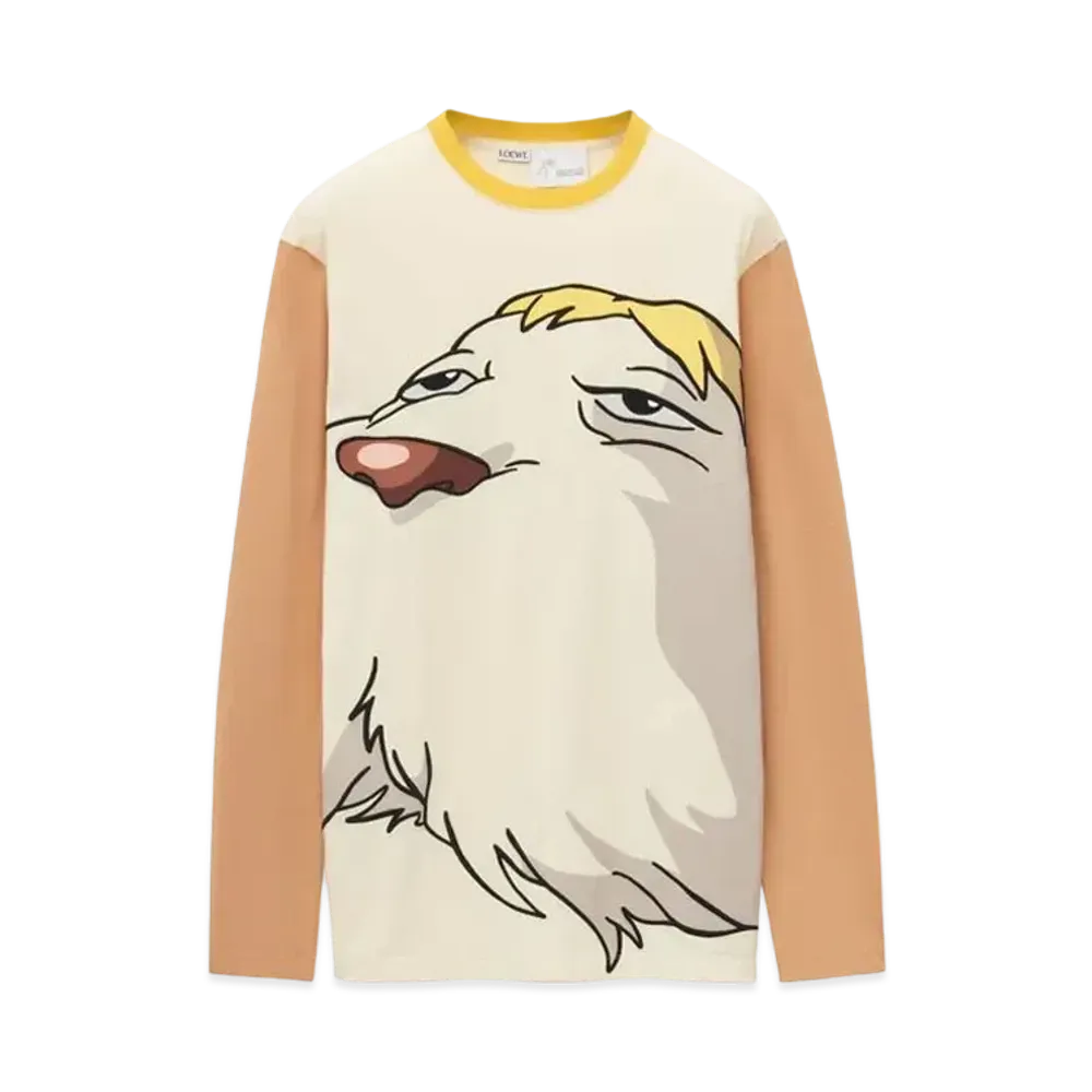 LOEWE x Howl's Moving Castle Heen Long Sleeve T-shirt In Cotton "Beige"