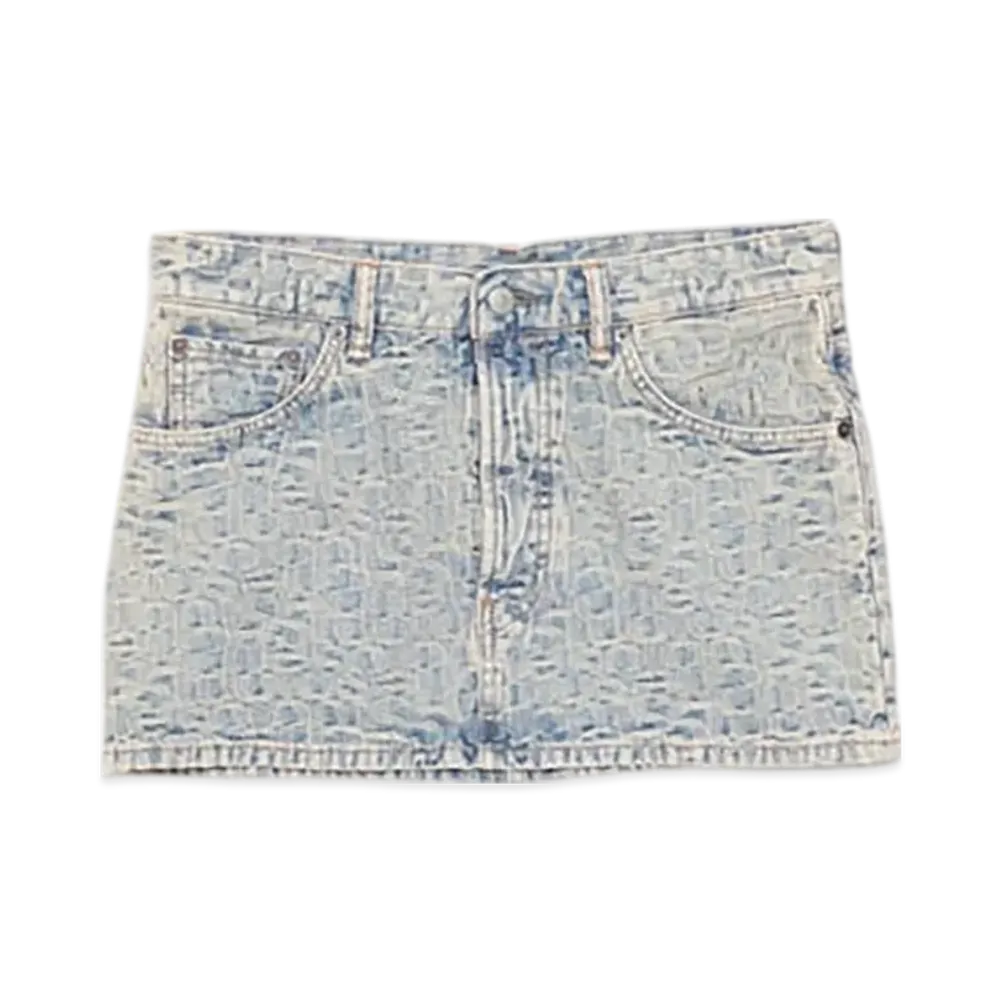 Acne Studios Monogram Denim Mini Skirt "Blue/Beige"