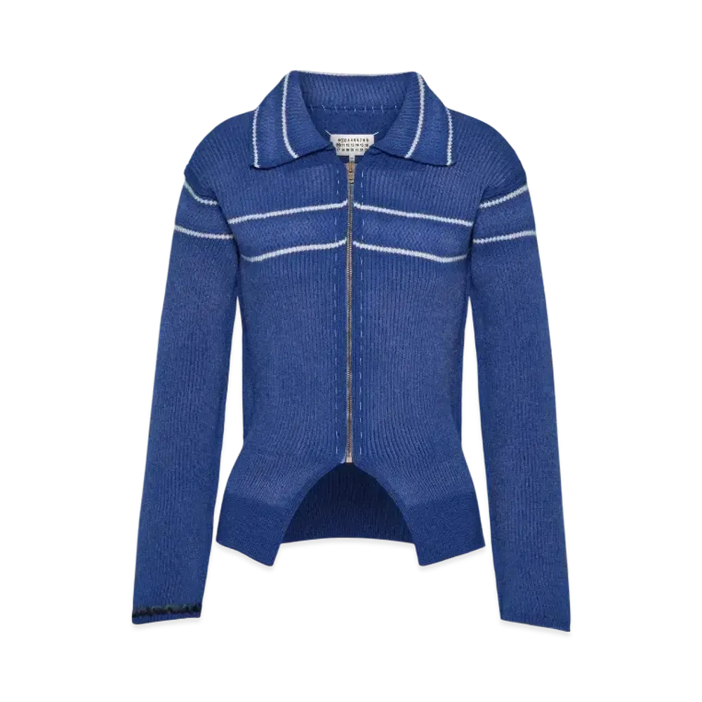 Maison Margiela Women's Sunbleached Wool Cardigan "Bruette/White"