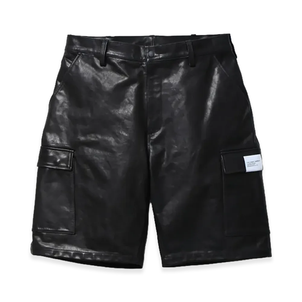 NEIGHBORHOOD Leather Cargo Short Pants "Black"