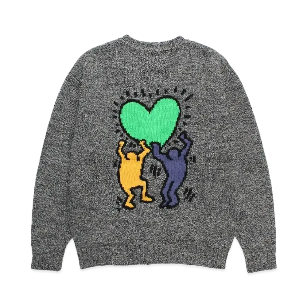 WACKO MARIA x Keith Haring Jacquard Knit Cardigan "Gray"