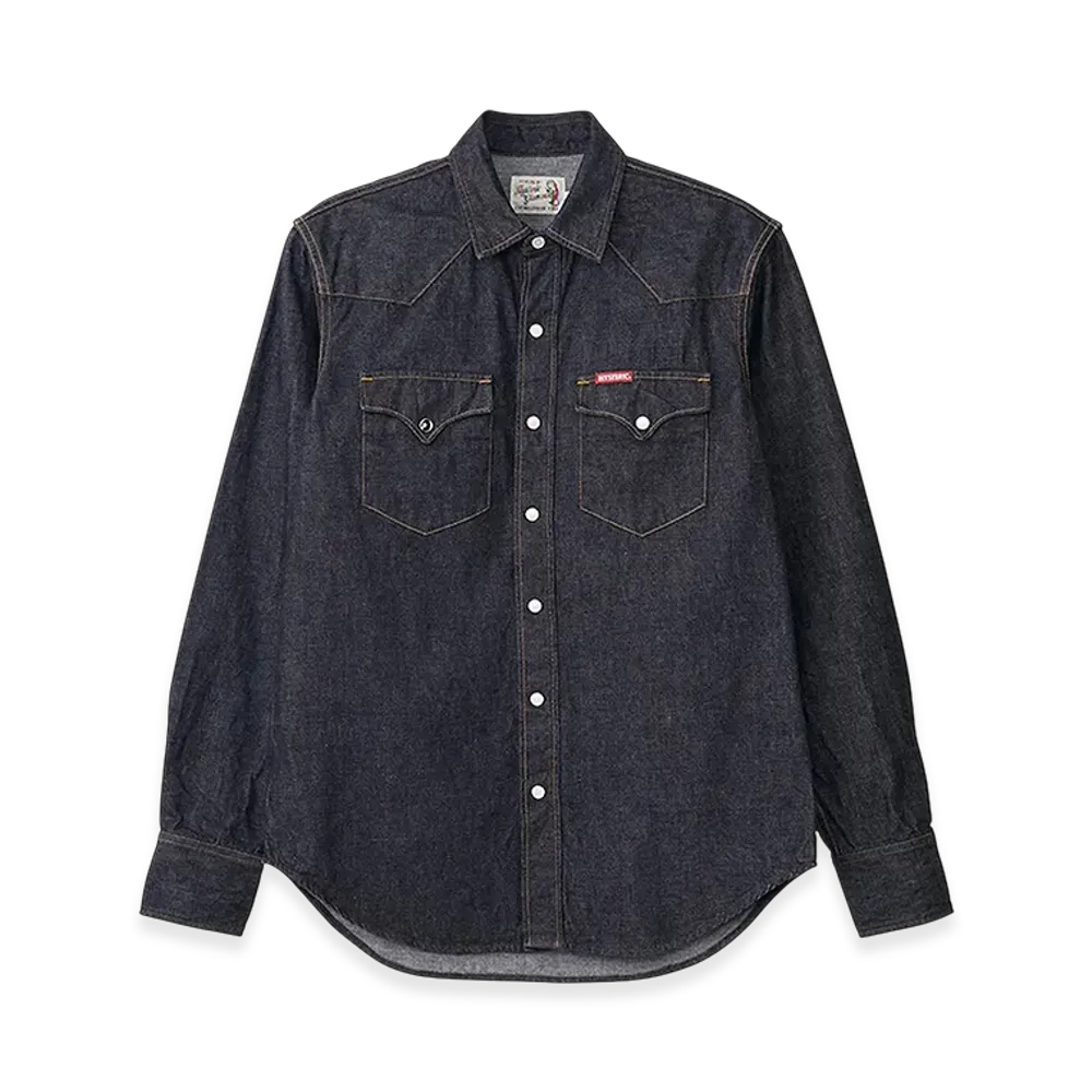 HYSTERIC GLAMOUR Hysteric Embroidered Western Denim Shirt "Dark Indigo Blue"