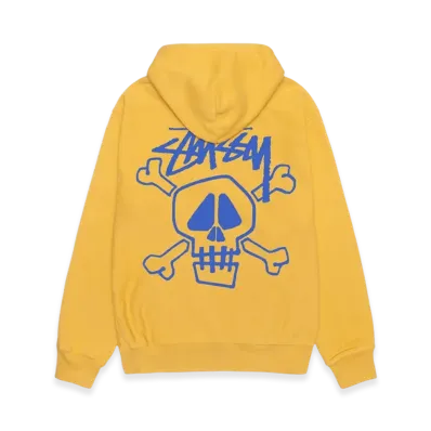 Stussy Skull & Bones Pigment Dyed Hoodie "Honey"