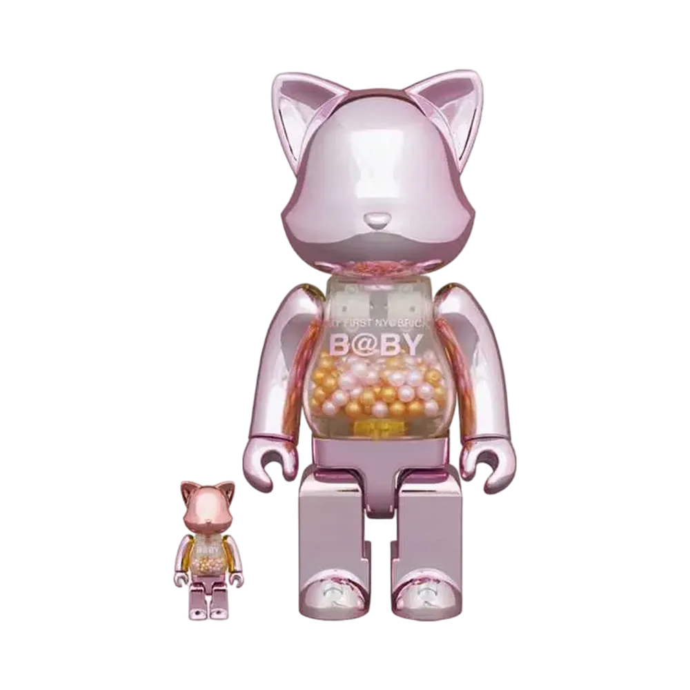 Bearbrick MY FIRST NY@BRICK B@BY 100% & 400% PINK GOLD #1