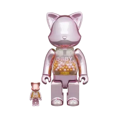 Bearbrick MY FIRST NY@BRICK B@BY 100% & 400% PINK GOLD #1