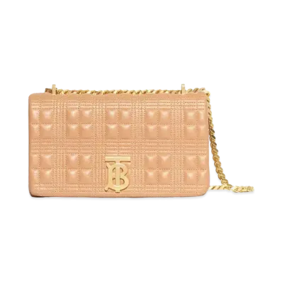 Burberry Small Quilted Lambskin Lola Bag "Camel/Light Gold"